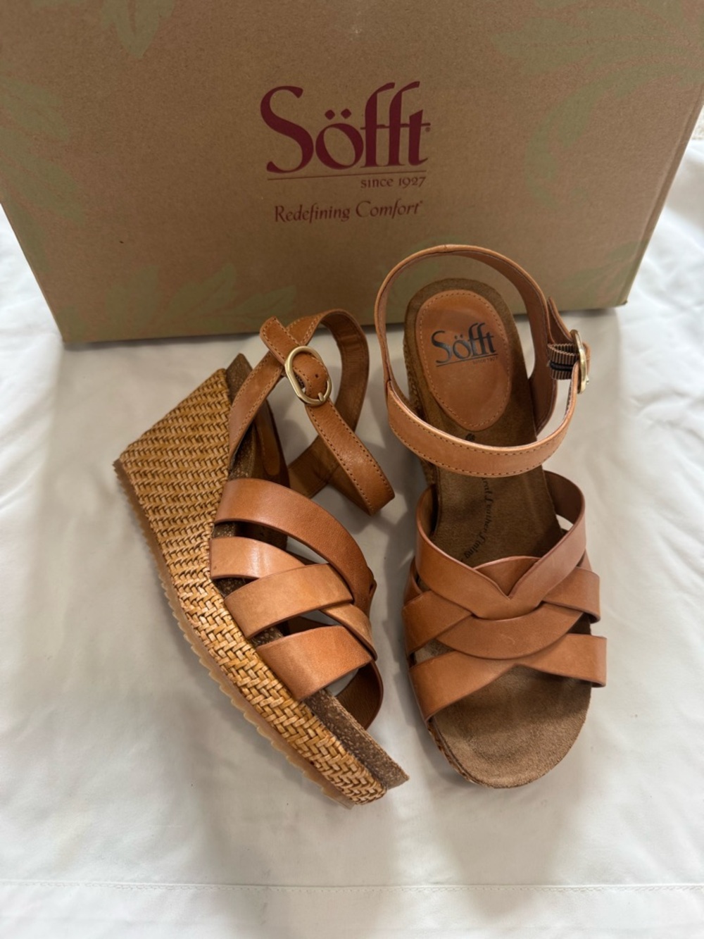 Sofft Carlana Wedge Sandals with Ankle Strap